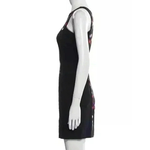 Milly New York Black Satin Colored Polka Dot Party Dress Size 2 XS Sheer Edges - Picture 4 of 9